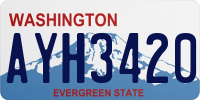 WA license plate AYH3420