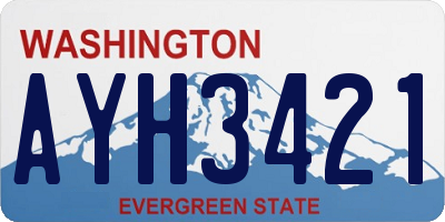 WA license plate AYH3421