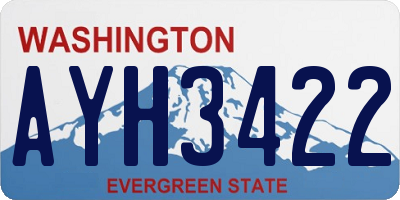 WA license plate AYH3422