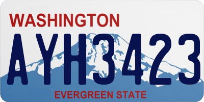 WA license plate AYH3423