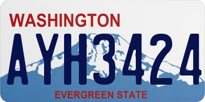 WA license plate AYH3424