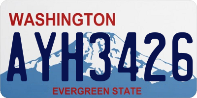 WA license plate AYH3426