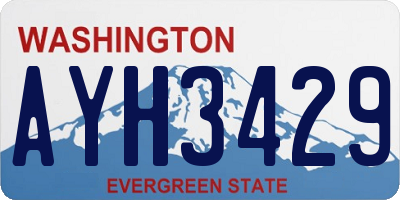 WA license plate AYH3429