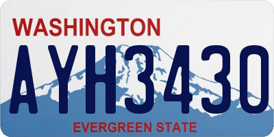 WA license plate AYH3430