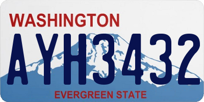 WA license plate AYH3432