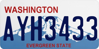 WA license plate AYH3433