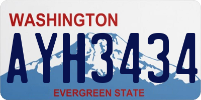 WA license plate AYH3434