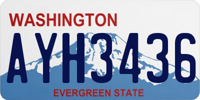 WA license plate AYH3436