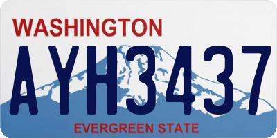 WA license plate AYH3437