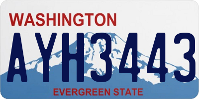 WA license plate AYH3443