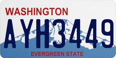 WA license plate AYH3449