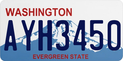 WA license plate AYH3450