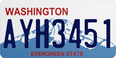 WA license plate AYH3451