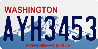 WA license plate AYH3453