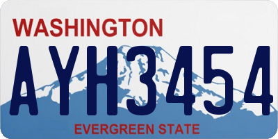 WA license plate AYH3454