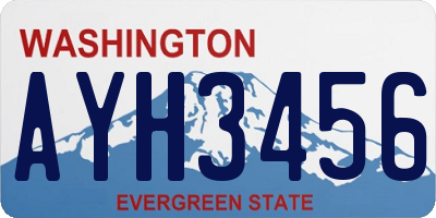 WA license plate AYH3456
