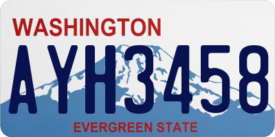 WA license plate AYH3458
