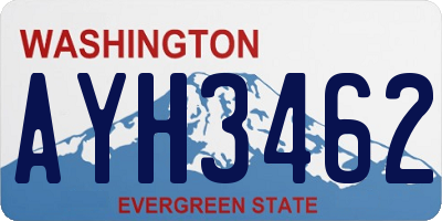 WA license plate AYH3462