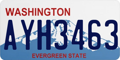 WA license plate AYH3463