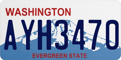 WA license plate AYH3470