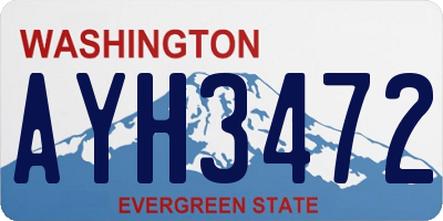 WA license plate AYH3472
