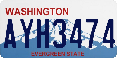 WA license plate AYH3474