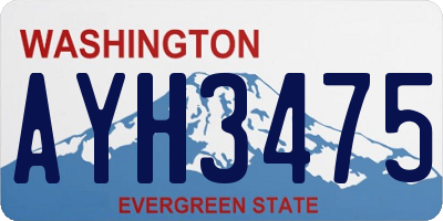 WA license plate AYH3475