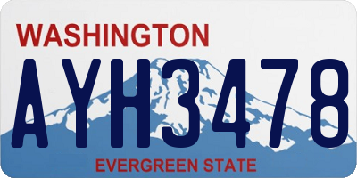 WA license plate AYH3478