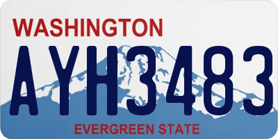 WA license plate AYH3483