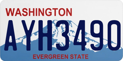 WA license plate AYH3490