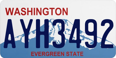 WA license plate AYH3492