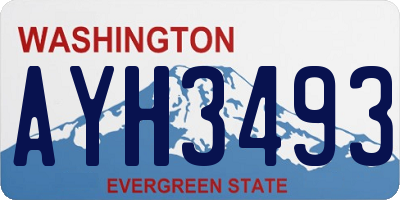 WA license plate AYH3493