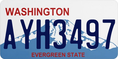 WA license plate AYH3497