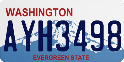 WA license plate AYH3498