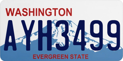 WA license plate AYH3499