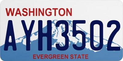 WA license plate AYH3502