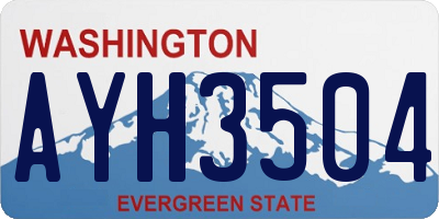 WA license plate AYH3504