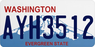 WA license plate AYH3512