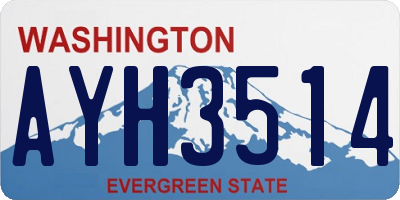WA license plate AYH3514