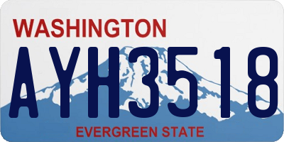 WA license plate AYH3518