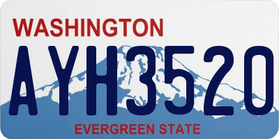 WA license plate AYH3520