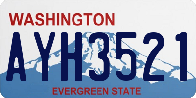 WA license plate AYH3521