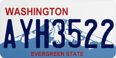 WA license plate AYH3522