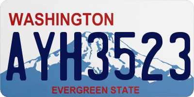 WA license plate AYH3523