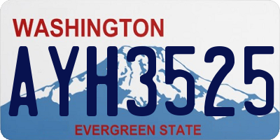 WA license plate AYH3525