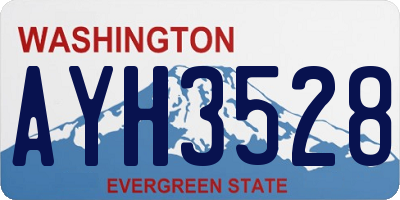 WA license plate AYH3528