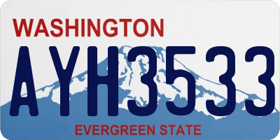 WA license plate AYH3533