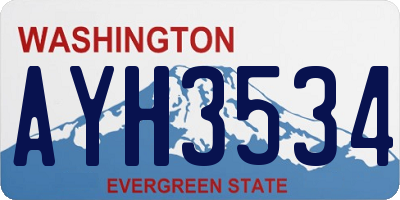 WA license plate AYH3534