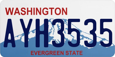 WA license plate AYH3535