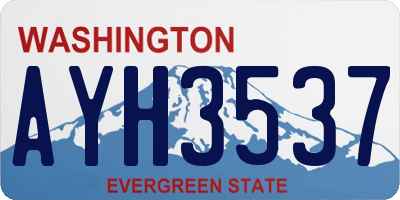 WA license plate AYH3537